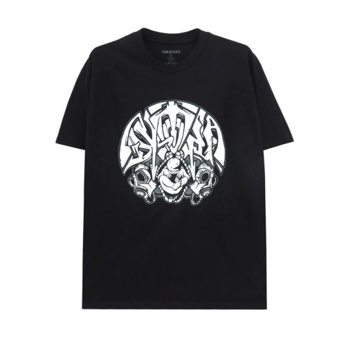 GX1000 T-SHIRT ジーエックス1000 Tシャツ DYSTOPIA GAS MASK BLACK スケートボード スケボー 