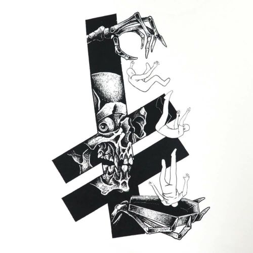 DEATHWISH T-SHIRT デスウィッシュ Tシャツ TRAPPED WHITE スケートボード スケボー 3