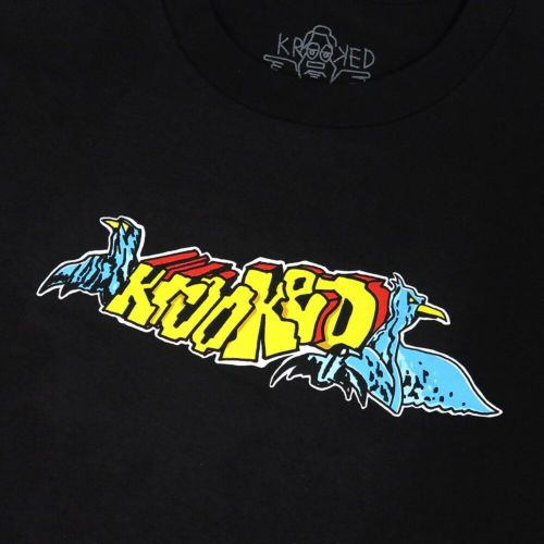 KROOKED T-SHIRT クルキッド Tシャツ RAPTORS BLACK スケートボード スケボー 1