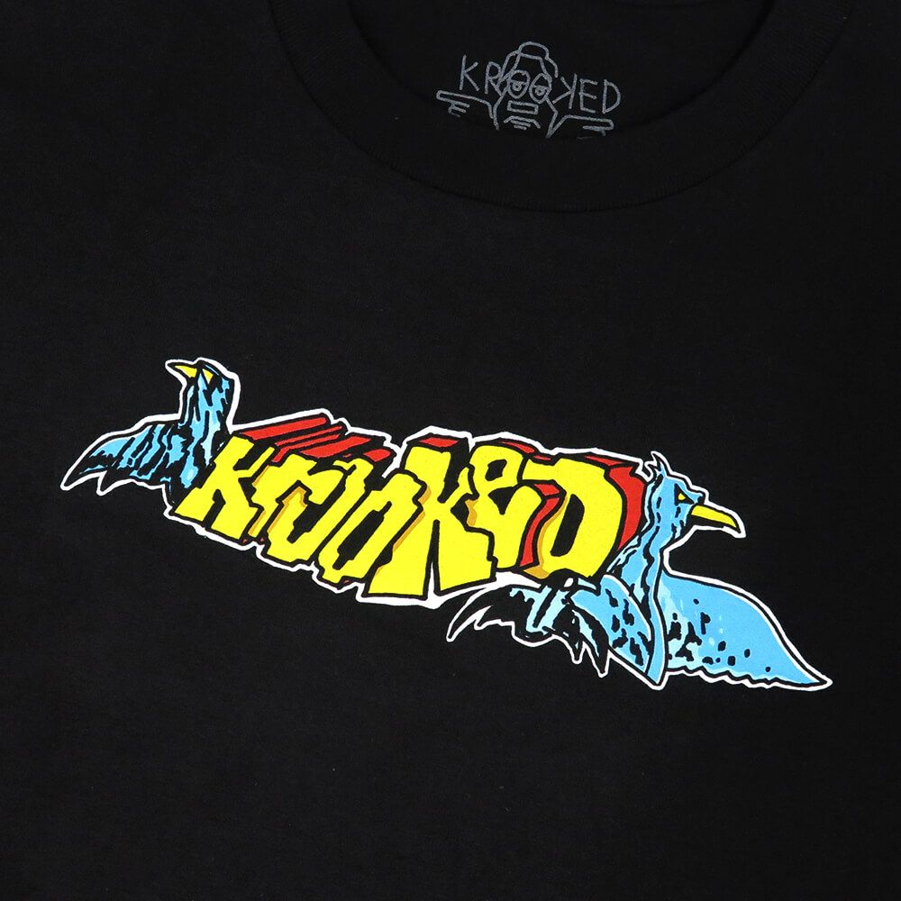 KROOKED T-SHIRT クルキッド Tシャツ RAPTORS BLACK スケートボード スケボー 1