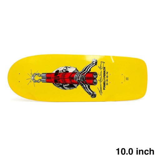 POWELL PERALTA DECK パウエルペラルタ デッキ TEAM BRUCE LEE SKULL & NUNCHUCKS YELLOW 10.0 WHEEL WELLS スケートボード スケボー 1