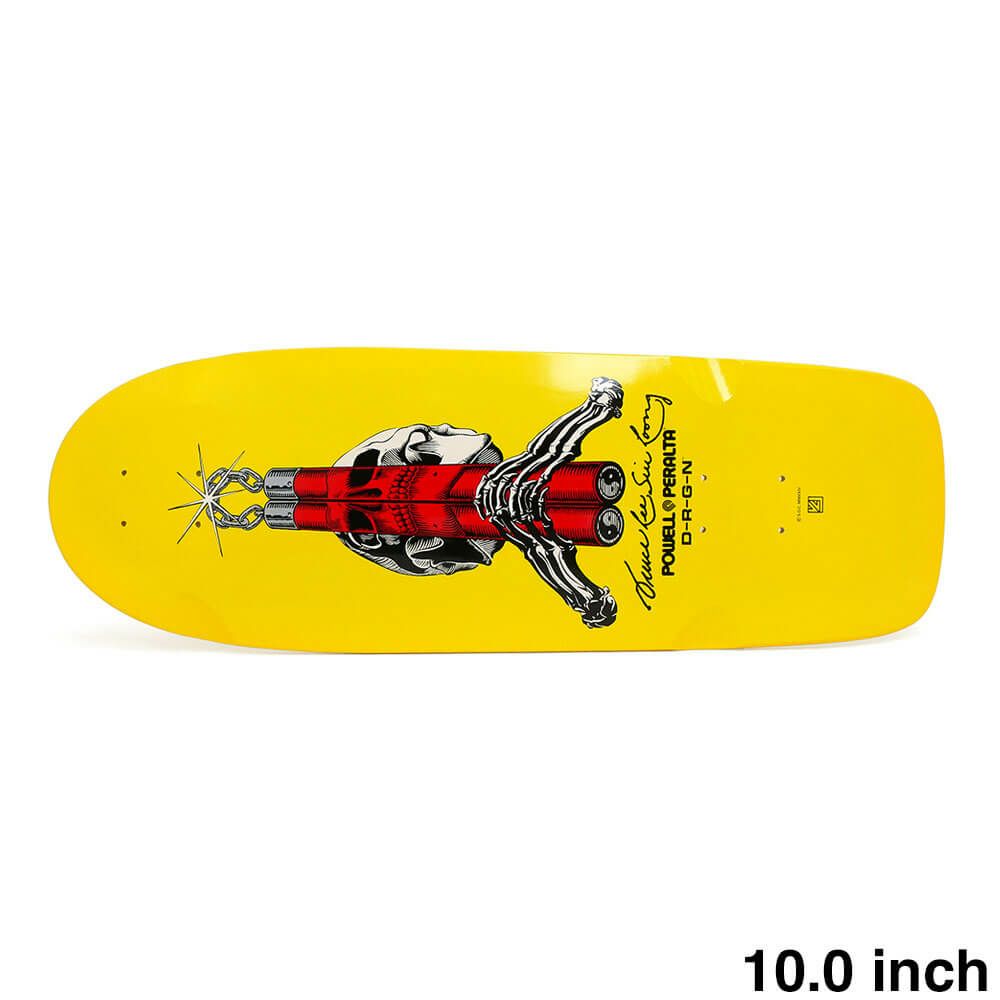 POWELL PERALTA DECK パウエルペラルタ デッキ TEAM BRUCE LEE SKULL & NUNCHUCKS YELLOW 10.0 WHEEL WELLS スケートボード スケボー 1