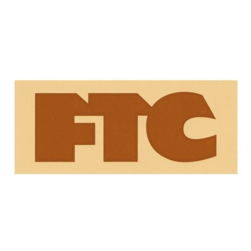 FTC STICKER エフティーシー ステッカー LARGE LOGO BEIGE/BROWN スケートボード スケボー