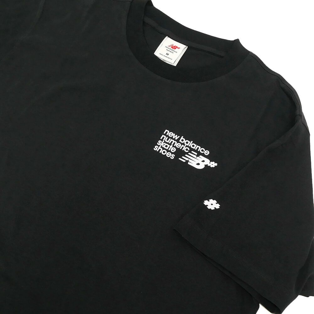 （アウトレット価格 5,500円 → 4,490円）NEW BALANCE NUMERIC T-SHIRT ニューバランス ヌメリック Tシャツ NUMERIC SMALL LOGO BLACK シミ スケートボード スケボー 3