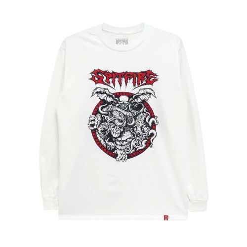 SPITFIRE LONG SLEEVE スピットファイヤー ロングスリーブTシャツ DEMON GATE WHITE/BLACK/RED スケートボード スケボー 
