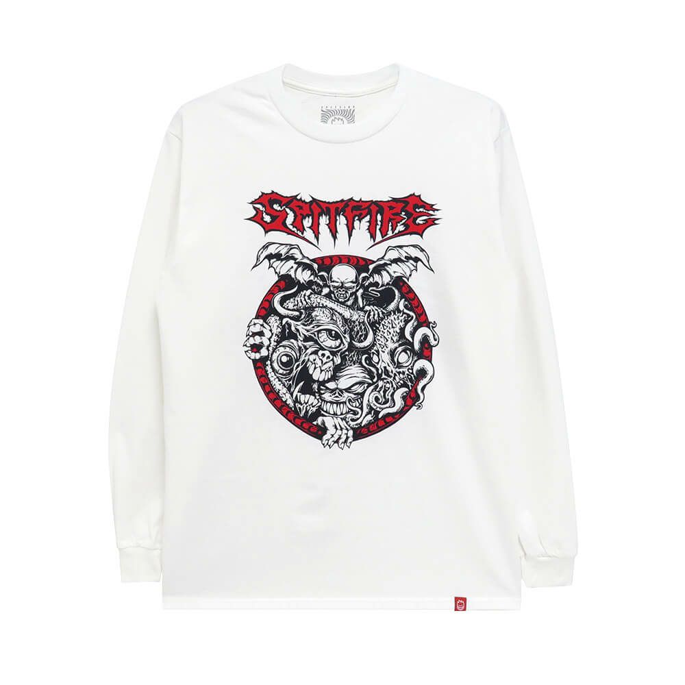 SPITFIRE LONG SLEEVE スピットファイヤー ロングスリーブTシャツ DEMON GATE WHITE/BLACK/RED スケートボード スケボー 