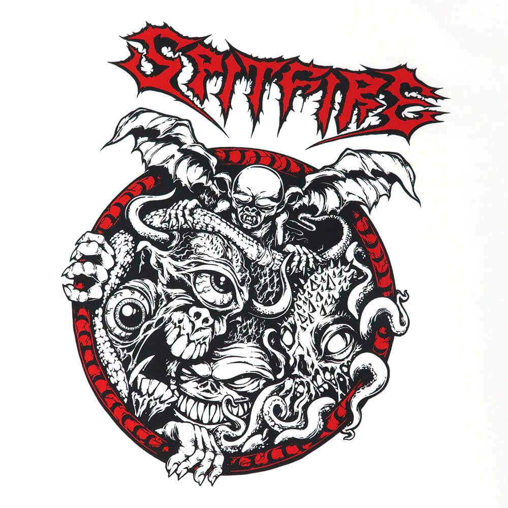 SPITFIRE LONG SLEEVE スピットファイヤー ロングスリーブTシャツ DEMON GATE WHITE/BLACK/RED スケートボード スケボー 1