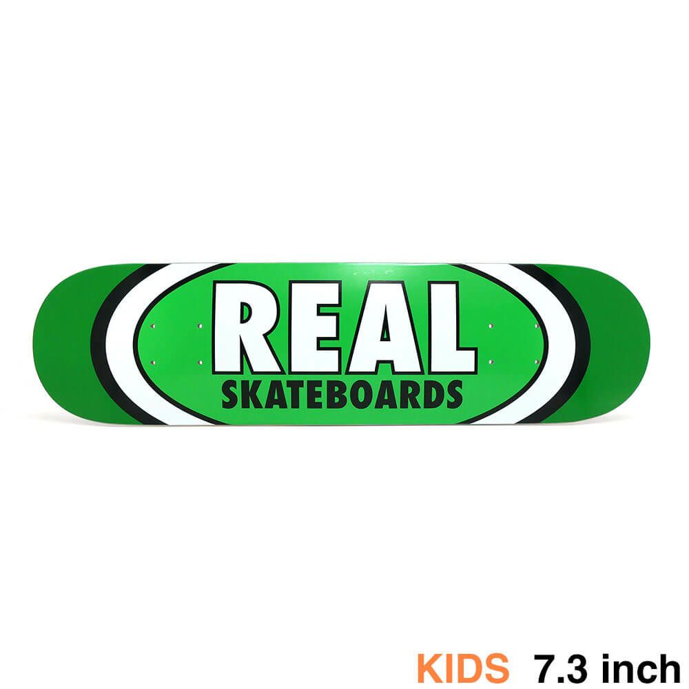 REAL DECK リアル デッキ（子供用） TEAM CLASSIC OVAL GREEN 7.3 スケートボード スケボー 1