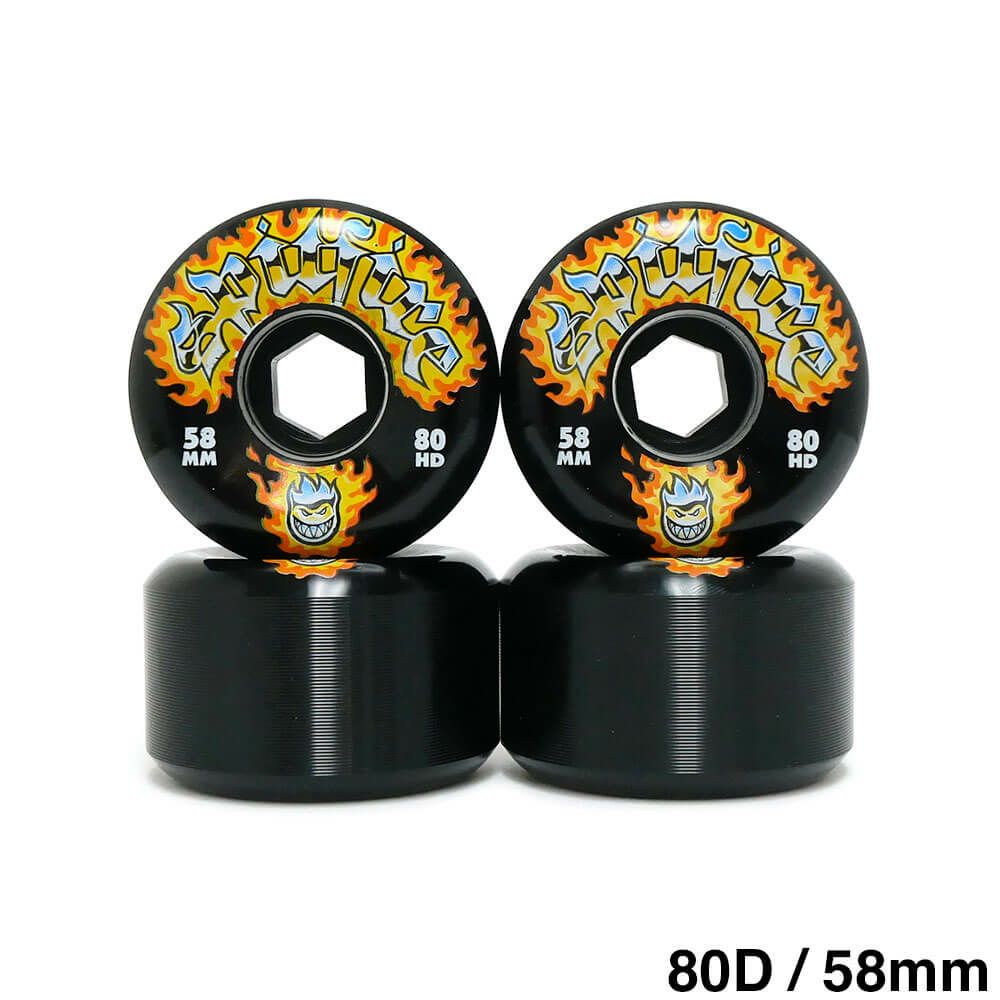 SPITFIRE WHEEL スピットファイヤー ソフトウィール（クルーザー） 80HD CONICAL FULL CHROME VENO 黒 58mm スケートボード スケボー 1