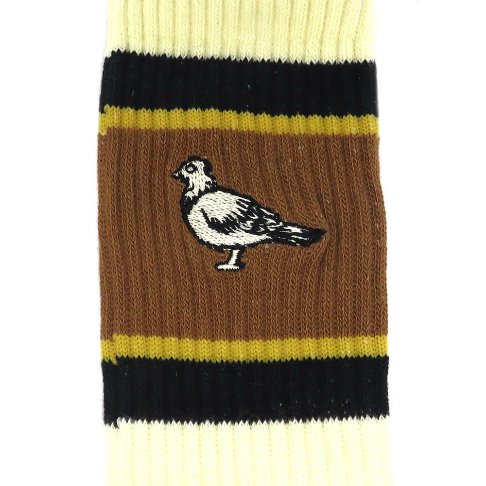 ANTIHERO SOCKS アンチヒーロー ソックス 靴下 LIL PIGEON EMB CREAM/BLACK/YELLOW スケートボード スケボー 4