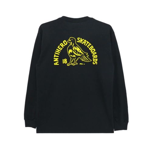 ANTIHERO LONG SLEEVE アンチヒーロー ロングスリーブTシャツ ROCK DAVE FILL POCKET BLACK スケートボード スケボー 