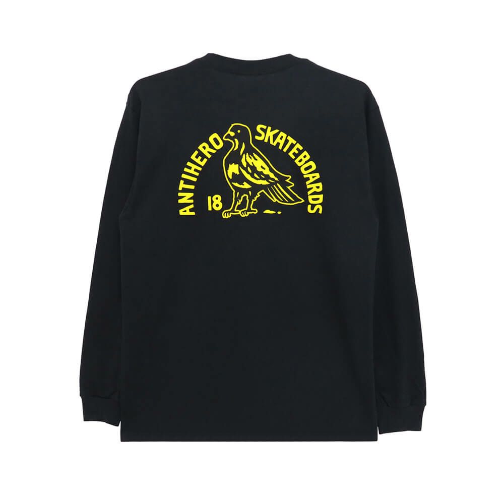 ANTIHERO LONG SLEEVE アンチヒーロー ロングスリーブTシャツ ROCK DAVE FILL POCKET BLACK スケートボード スケボー 