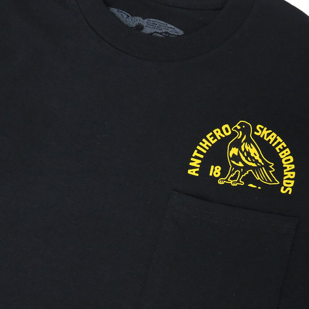 ANTIHERO LONG SLEEVE アンチヒーロー ロングスリーブTシャツ ROCK DAVE FILL POCKET BLACK スケートボード スケボー 2