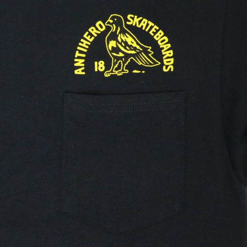 ANTIHERO LONG SLEEVE アンチヒーロー ロングスリーブTシャツ ROCK DAVE FILL POCKET BLACK スケートボード スケボー 3