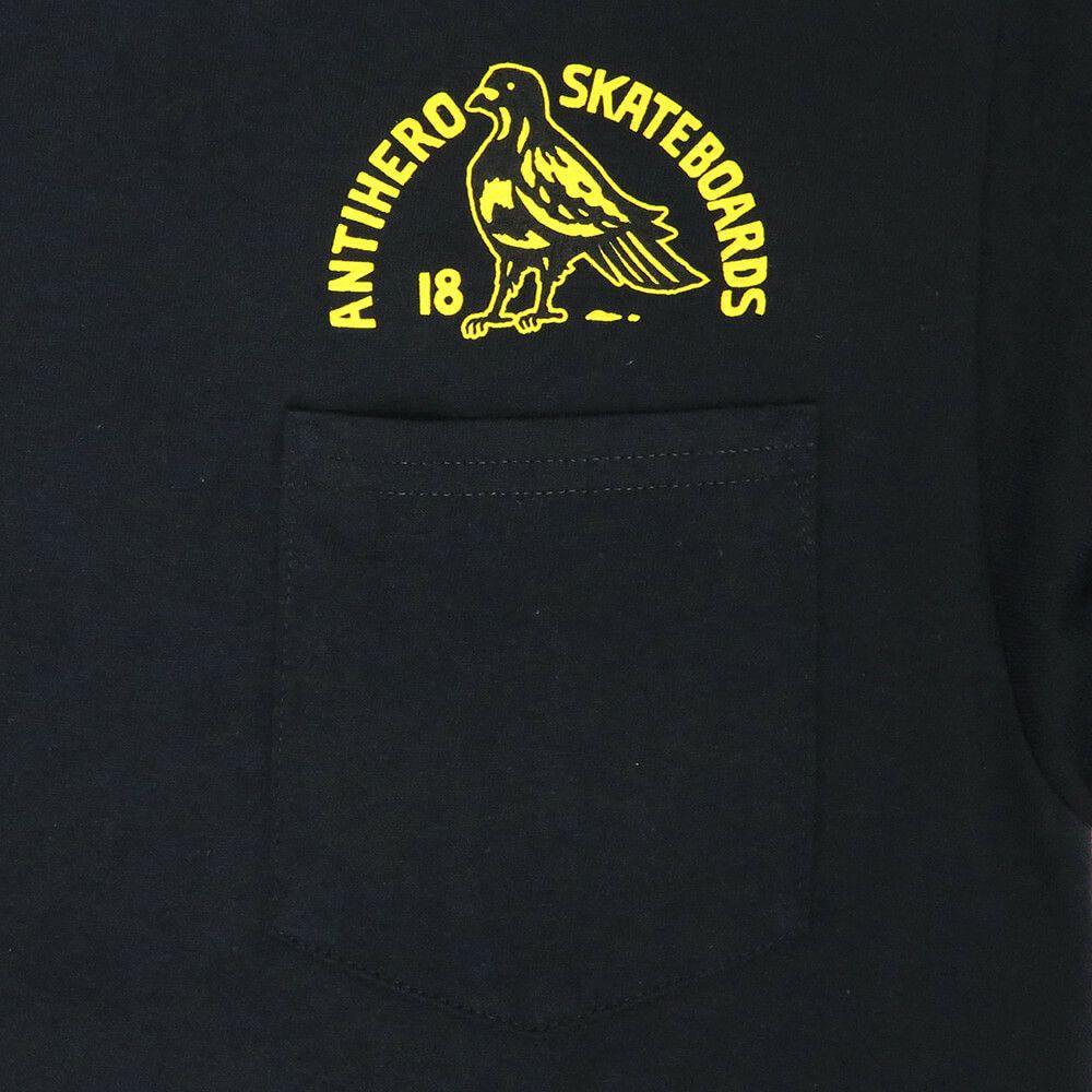 ANTIHERO LONG SLEEVE アンチヒーロー ロングスリーブTシャツ ROCK DAVE FILL POCKET BLACK スケートボード スケボー 3