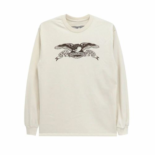 ANTIHERO LONG SLEEVE アンチヒーロー ロングスリーブTシャツ BASIC EAGLE CREAM/BROWN スケートボード スケボー 