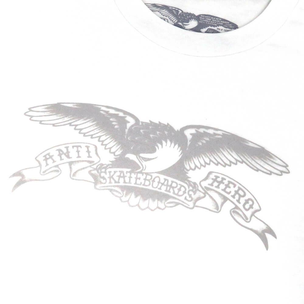 ANTIHERO T-SHIRT アンチヒーロー Tシャツ BASIC EAGLE WHITE/GREY スケートボード スケボー 1