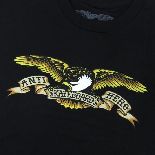 ANTIHERO T-SHIRT アンチヒーロー Tシャツ EAGLE RINGSPUN BLACK スケートボード スケボー 1
