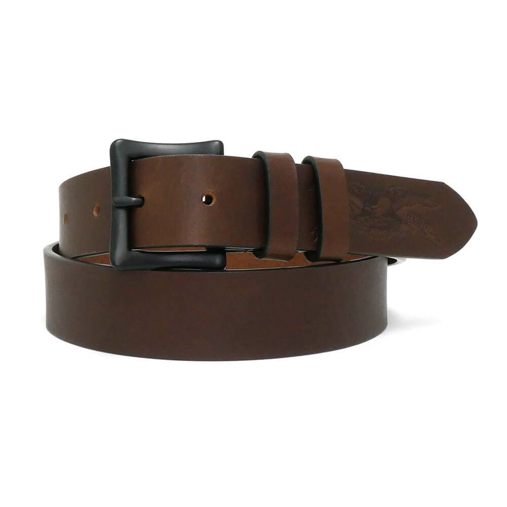 ANTIHERO BELT アンチヒーロー ベルト BASIC EAGLE LEATHER BELT BROWN/BLACK スケートボード スケボー　1