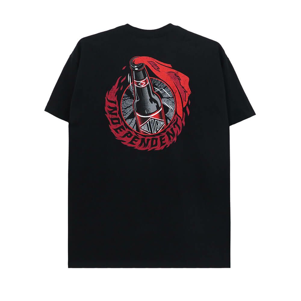 INDEPENDENT T-SHIRT インディペンデント Tシャツ FIRE STARTER BLACK スケートボード スケボー 