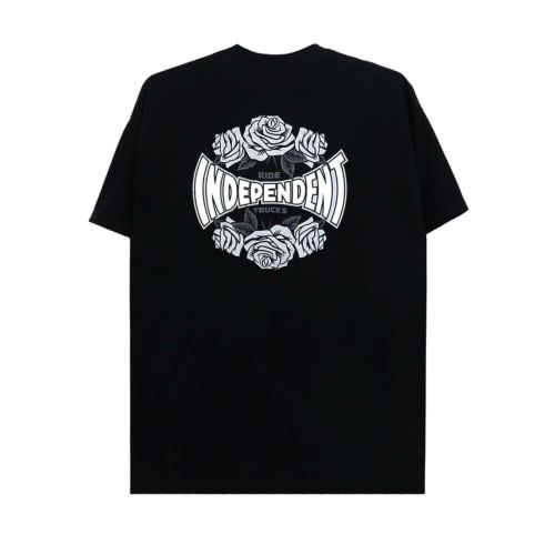 INDEPENDENT T-SHIRT インディペンデント Tシャツ ROSE SPAN BLACK スケートボード スケボー 