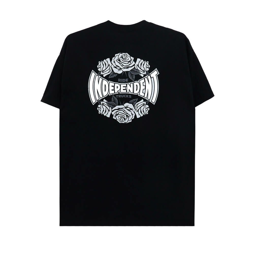 INDEPENDENT T-SHIRT インディペンデント Tシャツ ROSE SPAN BLACK スケートボード スケボー 