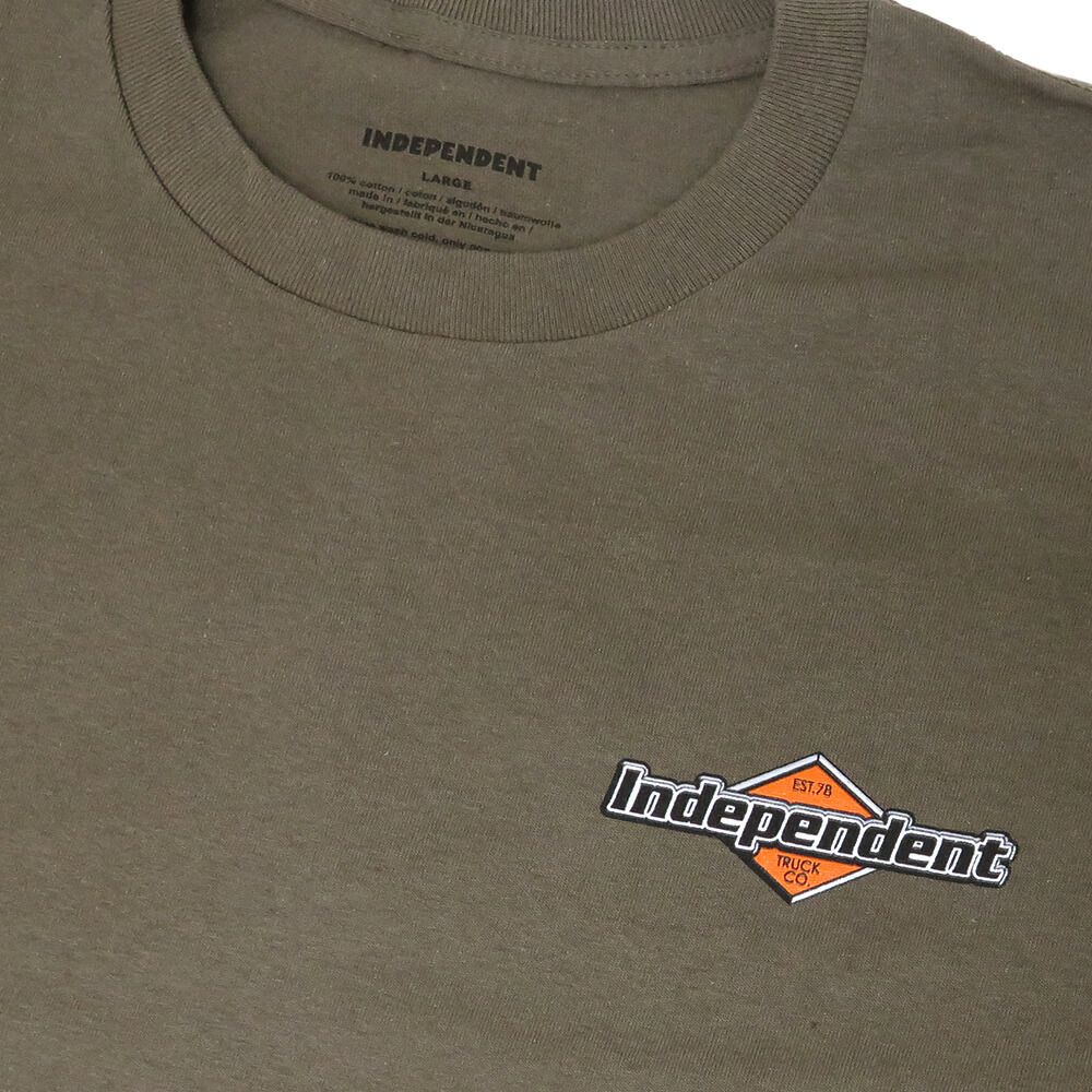 INDEPENDENT T-SHIRT インディペンデント Tシャツ MOJOCHROME OLIVE スケートボード スケボー 2