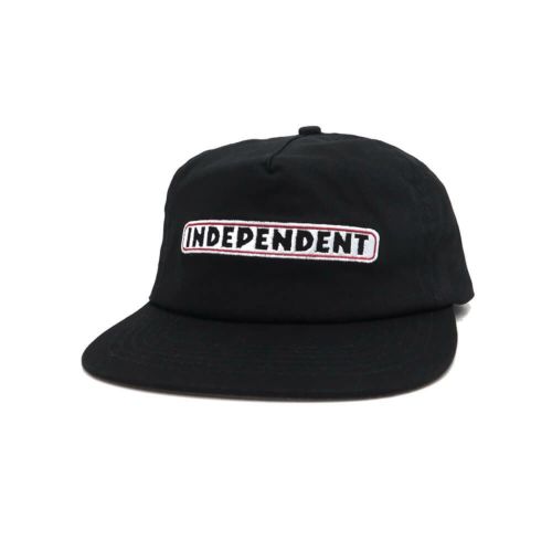  INDEPENDENT CAP インディペンデント キャップ BAR LOGO SNAPBACK BLACK スケートボード スケボー 