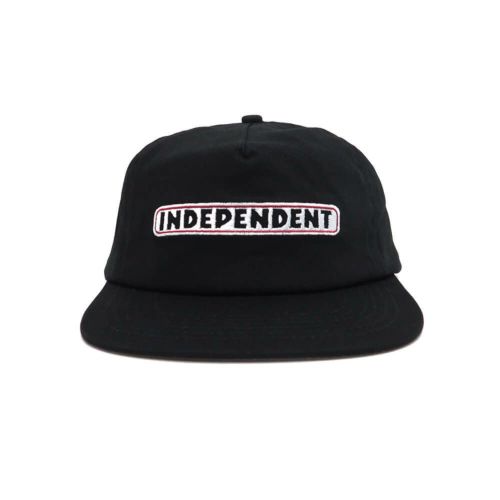  INDEPENDENT CAP インディペンデント キャップ BAR LOGO SNAPBACK BLACK スケートボード スケボー 1