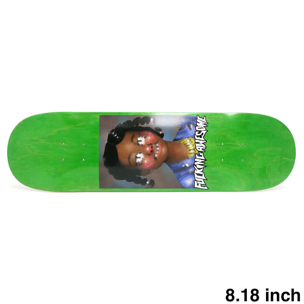 FUCKING AWESOME DECK ファッキンオーサム デッキ BEATRICE DOMOND CLASS PHOTO PAINTED BY SICKID GREEN STAIN 8.18 SHAPE 2 スケートボード スケボー 1