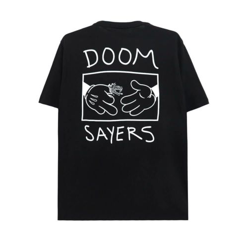 DOOM SAYERS T-SHIRT ドゥームセイヤーズ Tシャツ CARTOON BIRD BLACK スケートボード スケボー 