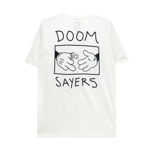 DOOM SAYERS T-SHIRT ドゥームセイヤーズ Tシャツ CARTOON BIRD WHITE スケートボード スケボー 