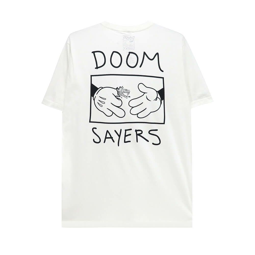 DOOM SAYERS T-SHIRT ドゥームセイヤーズ Tシャツ CARTOON BIRD WHITE スケートボード スケボー 
