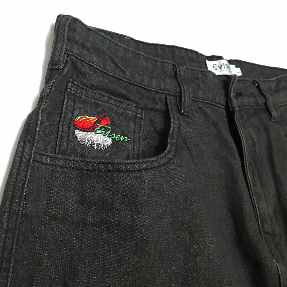 EVISEN SHORTS エビセンー ショーツ SUSHI DENIM LIGHT BLACK スケートボード スケボー 1