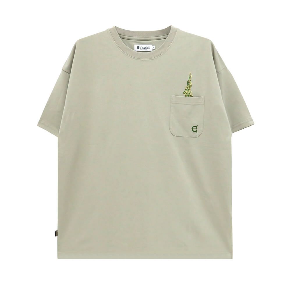EVISEN T-SHIRT エビセン Tシャツ EYE FIRE TECH POCKET SAGE スケートボード スケボー 1