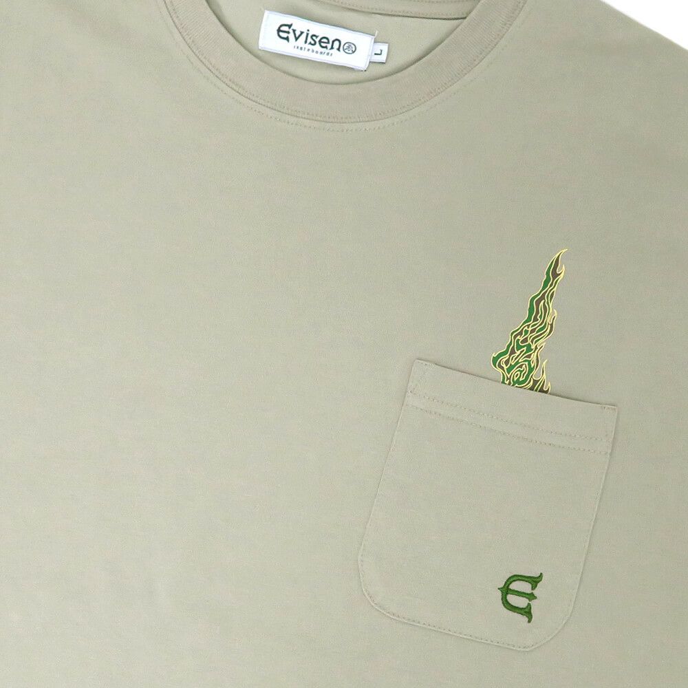 EVISEN T-SHIRT エビセン Tシャツ EYE FIRE TECH POCKET SAGE スケートボード スケボー 2