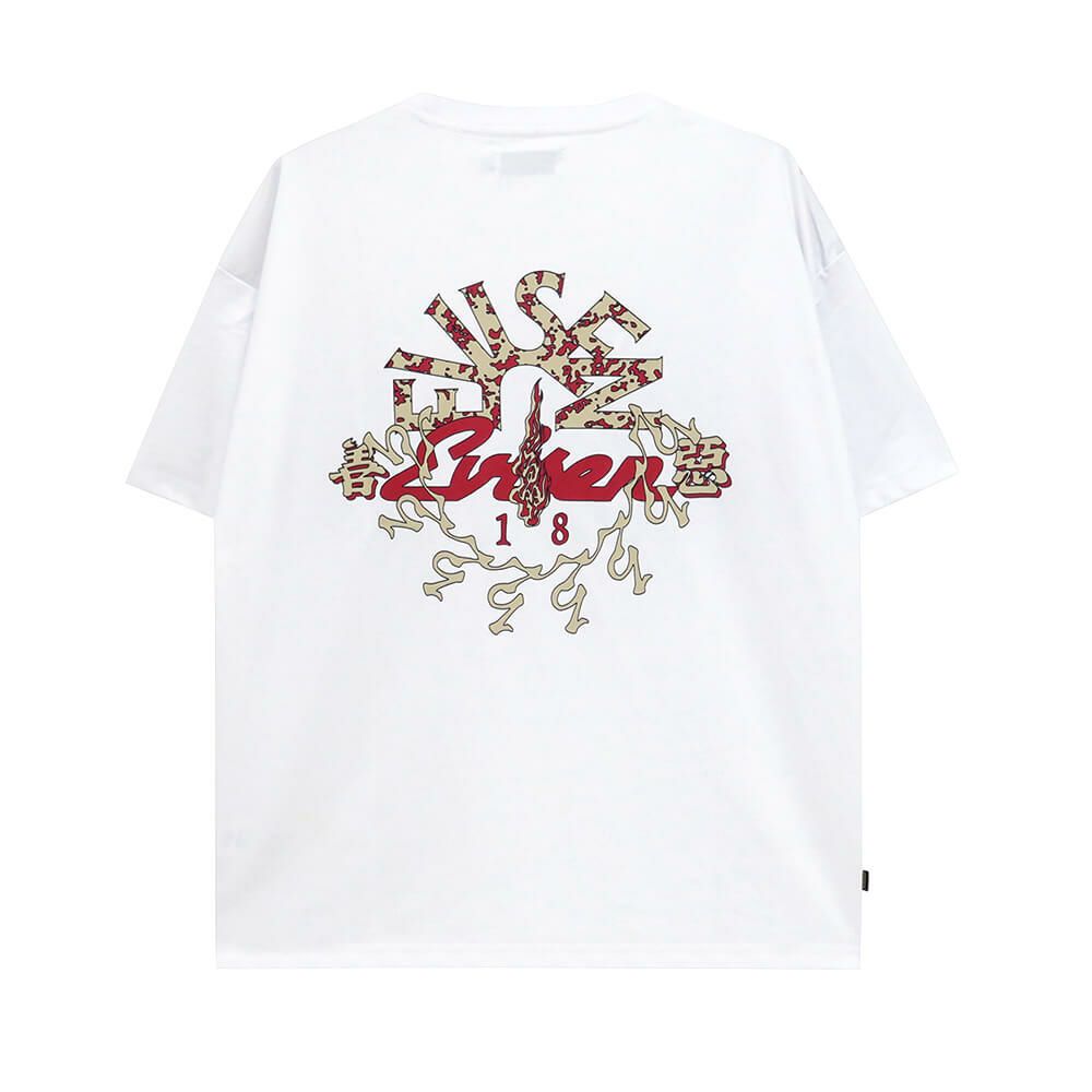 EVISEN T-SHIRT エビセン Tシャツ EYE FIRE TECH POCKET WHITE スケートボード スケボー 