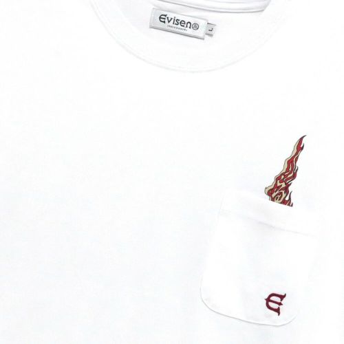 EVISEN T-SHIRT エビセン Tシャツ EYE FIRE TECH POCKET WHITE スケートボード スケボー 2
