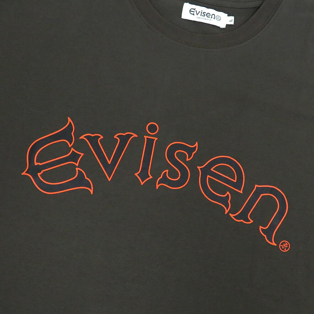 EVISEN T-SHIRT エビセン Tシャツ ROUND LOGO TECH CHARCOAL スケートボード スケボー 1