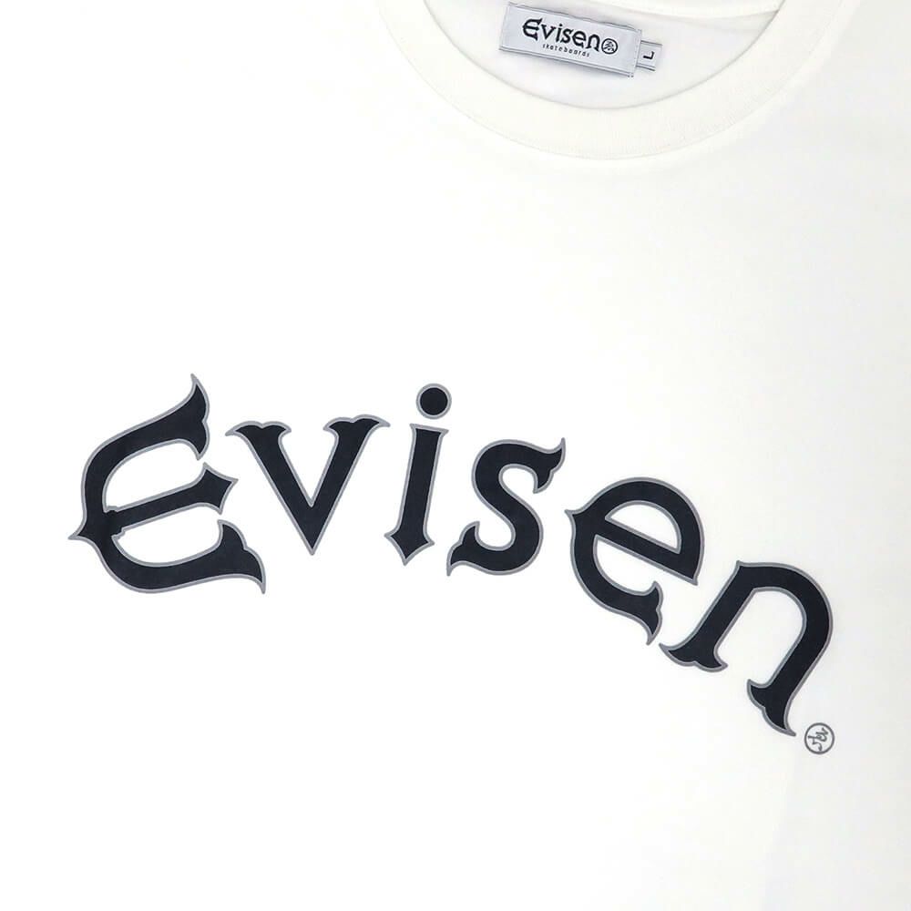EVISEN T-SHIRT エビセン Tシャツ ROUND LOGO TECH WHITE スケートボード スケボー 1