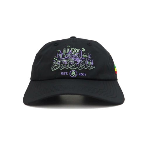 EVISEN CAP エビセン キャップ EVI CITY 6 PANEL BLACK スケートボード スケボー 1