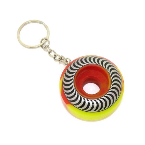 SPITFIRE KEYHOLDER スピットファイヤー キーホルダー KEY CHAIN WHEELS CLASSICS SWIRL RED/YELLOW スケートボード スケボー 1