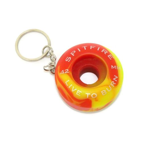 SPITFIRE KEYHOLDER スピットファイヤー キーホルダー KEY CHAIN WHEELS CLASSICS SWIRL RED/YELLOW スケートボード スケボー 2