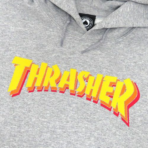 THRASHER HOOD スラッシャー パーカー STACKED GREY（US企画） スケートボード スケボー 1