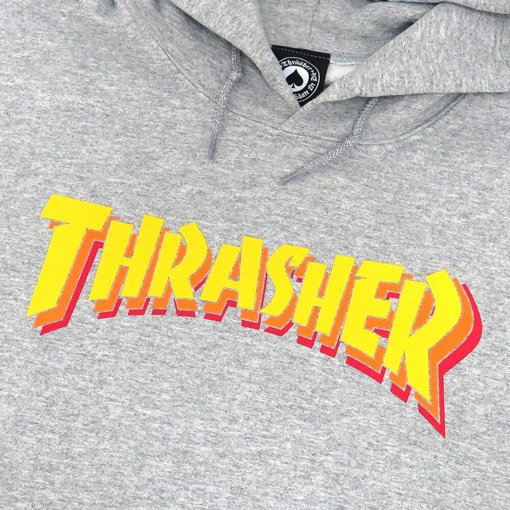 THRASHER HOOD スラッシャー パーカー STACKED GREY（US企画） スケートボード スケボー 1
