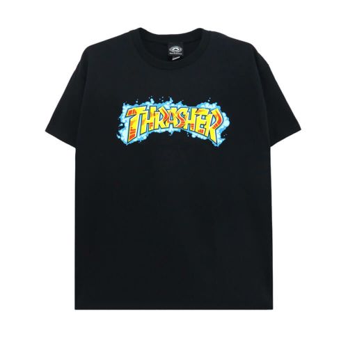 THRASHER T-SHIRT スラッシャー Tシャツ GRAFFS BLACK（US企画） スケートボード スケボー 