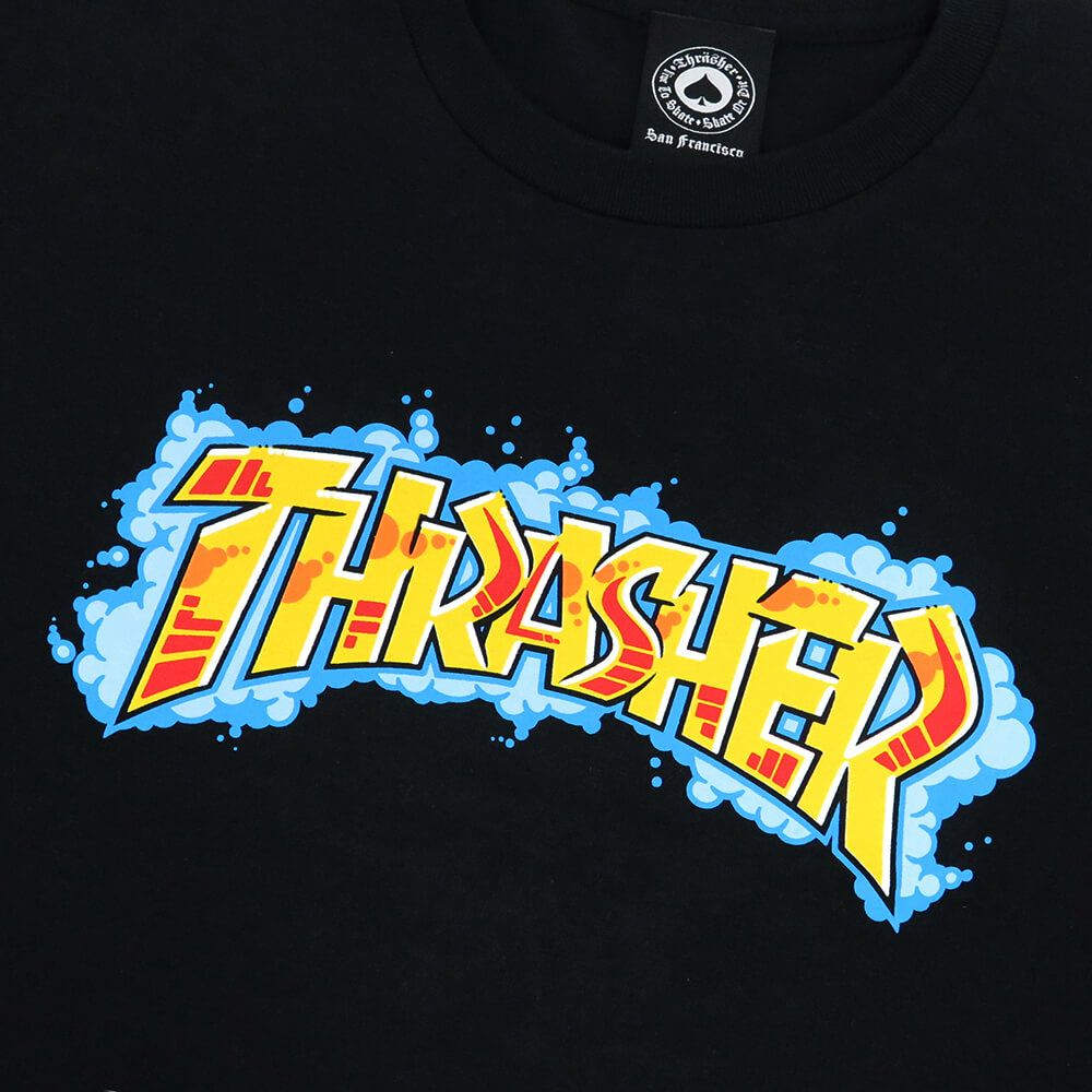 THRASHER T-SHIRT スラッシャー Tシャツ GRAFFS BLACK（US企画） スケートボード スケボー 1