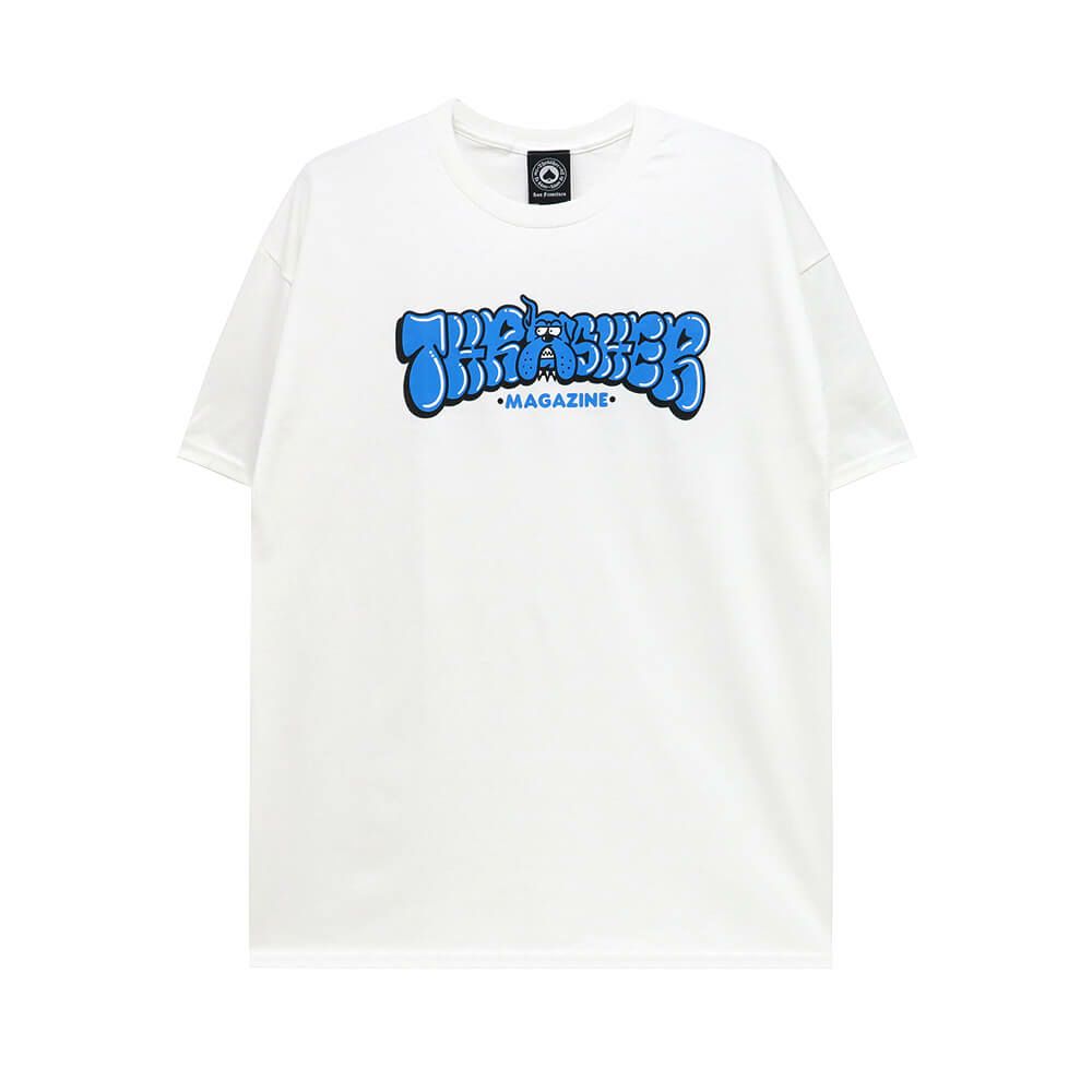 THRASHER T-SHIRT スラッシャー Tシャツ BULLY WHITE（US企画） スケートボード スケボー 
