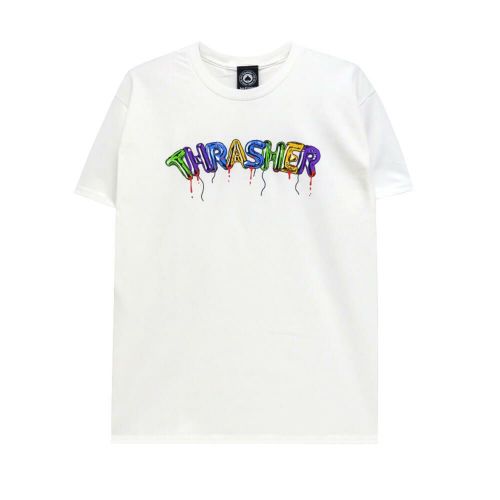 THRASHER T-SHIRT スラッシャー Tシャツ BALLOONS WHITE（US企画） スケートボード スケボー 