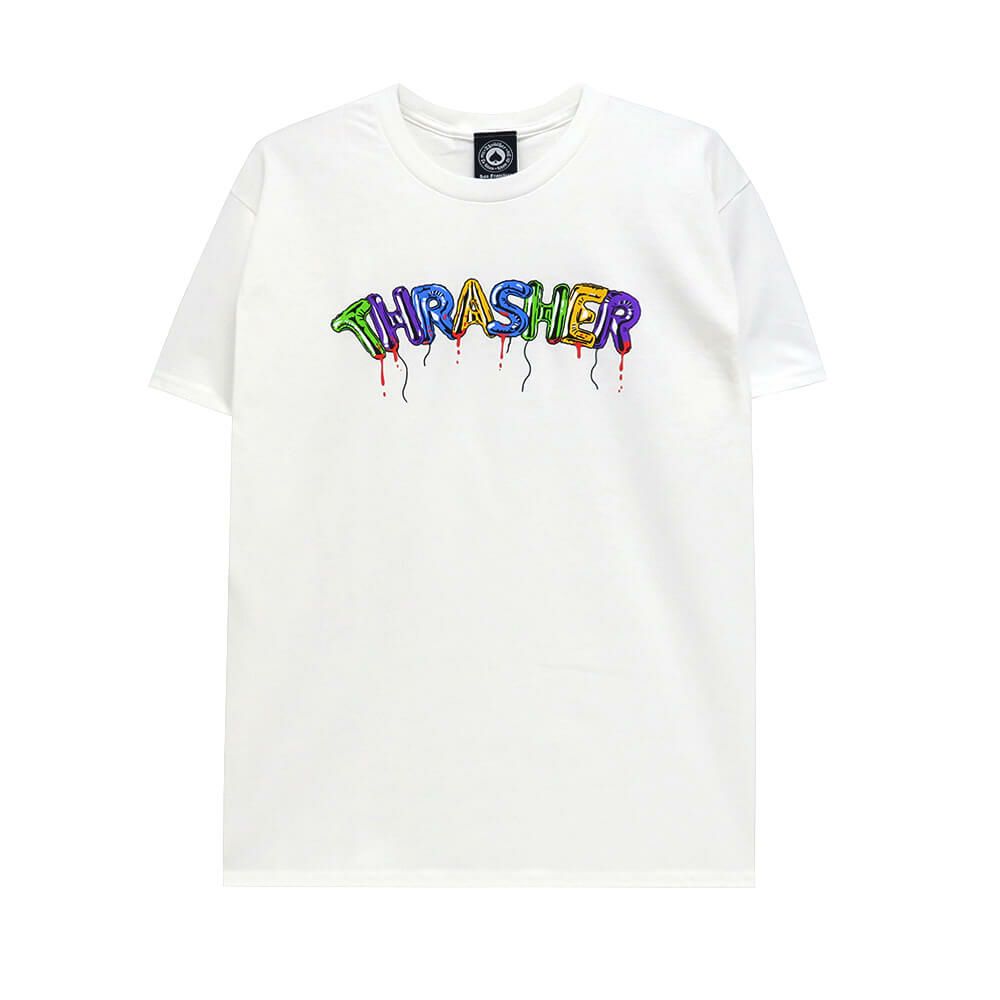 THRASHER T-SHIRT スラッシャー Tシャツ BALLOONS WHITE（US企画） スケートボード スケボー 